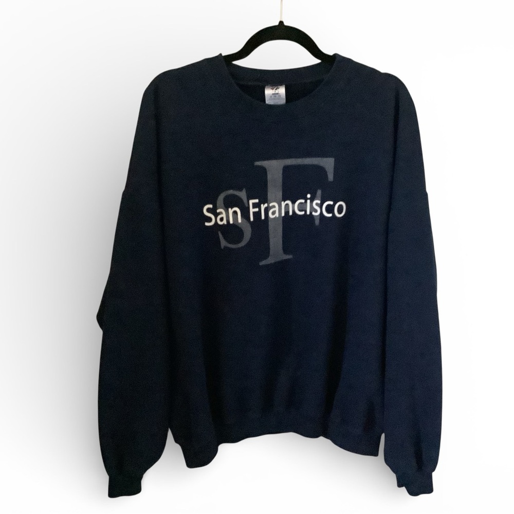 Hanes Dark Blue San Francisco Crewneck Sweater